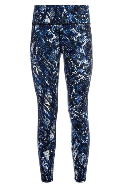 Sweaty Betty Power Pocket Workout Leggings In Blue Quartz Snake Print