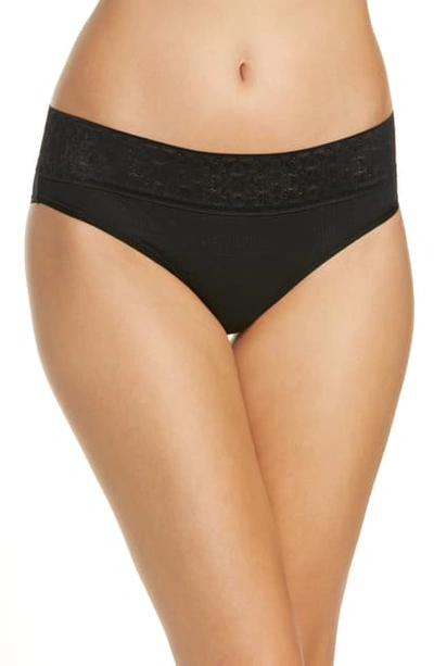 Tommy John Cool Cotton Lace Trim Cheeky Panties In Black