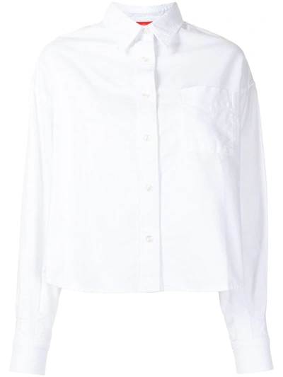 Denimist Mayfield Cropped Button-down Shirt In White