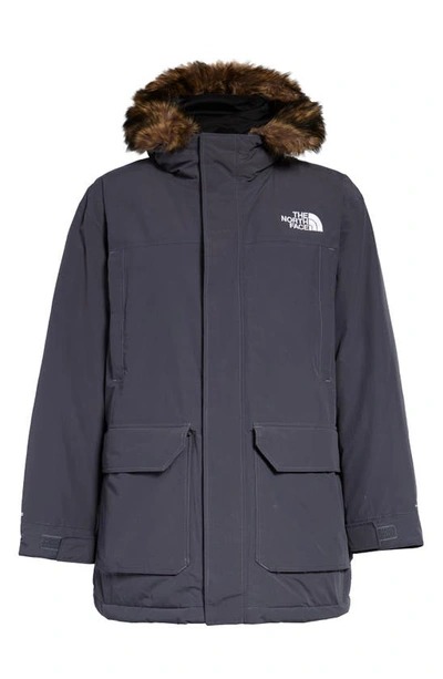 The North Face Mcmurdo Waterproof 550 Fill Power Down Parka With Faux Fur Trim In Vanadis Grey