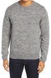 Schott Mixed Cotton Crewneck Sweater In Heather Grey