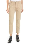 Nili Lotan Jenna Slim Crop Stretch Twill Pants In Desert Sand