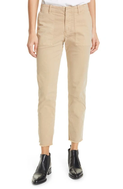 Nili Lotan Jenna Slim Crop Stretch Twill Pants In Desert Sand