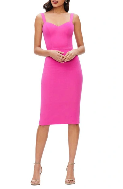 Dress The Population Nicole Sweetheart Neck Cocktail Dress In Bright Fuchsia