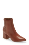 Steve Madden Nix Pointed Toe Bootie In Cognac Leather