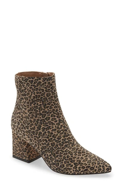 Steve Madden Nix Pointed Toe Bootie In Leopard Print Suede