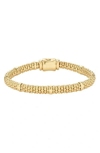 Lagos Caviar Rope Bracelet In Metallic Gold
