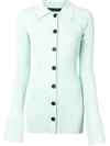 Proenza Schouler Women's Ribbed Knit Collared Cardigan In Mint