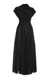 Proenza Schouler Draped Ribbed Knit Midi Dress In Black