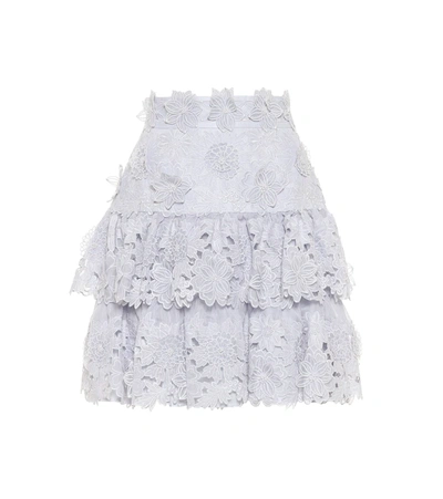 Zimmermann Lovestruck Broderie-anglaise Miniskirt In Blue