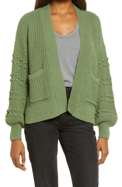 Madewell Bobble Cardigan Sweater In Faded Palm