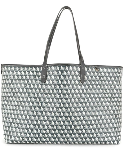 Anya Hindmarch I Am A Plastic Bag Small Recycled Coated Canvas Tote Bag In Charcoal