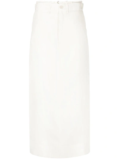 Jacquemus Novio Cutout Linen-jacquard Maxi Skirt In White