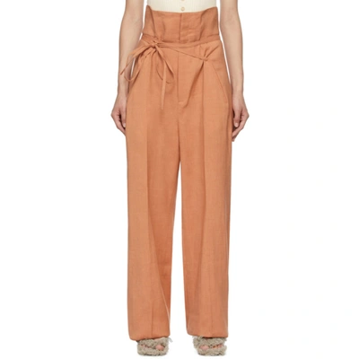 Jacquemus Orange La Montagne 'le Pantalon Novio' Trousers In Brown