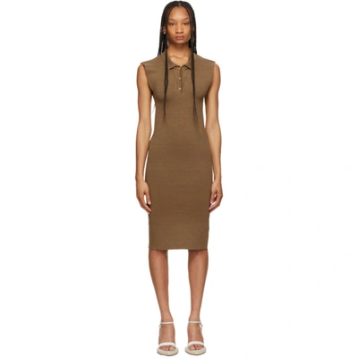 Jacquemus Knitted Sheath Dress In Brown