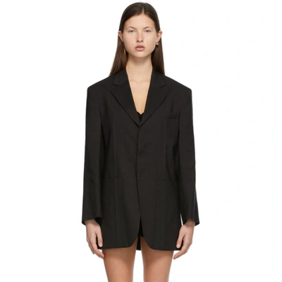 Jacquemus Notched-lapel Single-breasted Blazer In Black