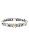 Lagos 18k Yellow Gold And Sterling Silver Caviar Bracelet In Gold/silver