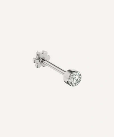 Maria Tash 3mm Invisible Set Diamond Threaded Stud Earring In White Gold