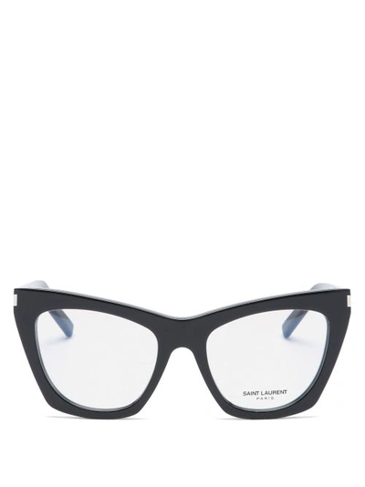 Saint Laurent Kate Cat-eye Acetate Optical Glasses In Black