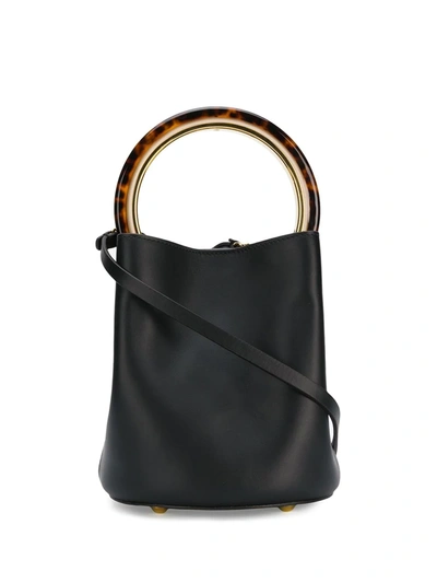 Marni Pannier Bag In Calfskin Leather In Black