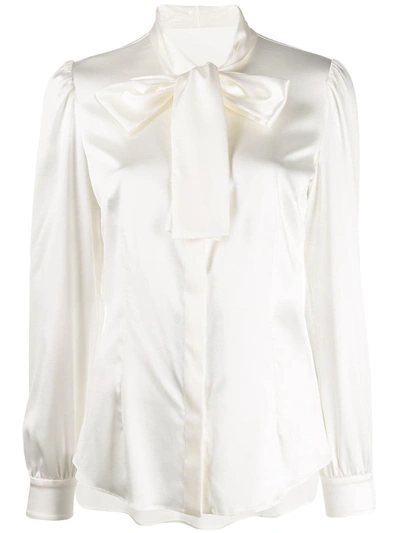 Dolce & Gabbana Camicia Fiocco In White