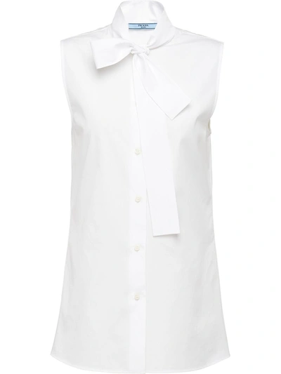 Prada Camicia Fiocco In White