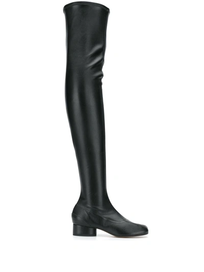 Maison Margiela Over The Knee Boots In Black