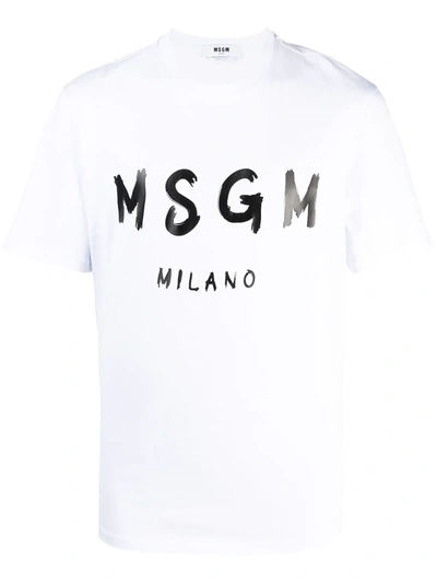 Msgm Logo-print T-shirt In White