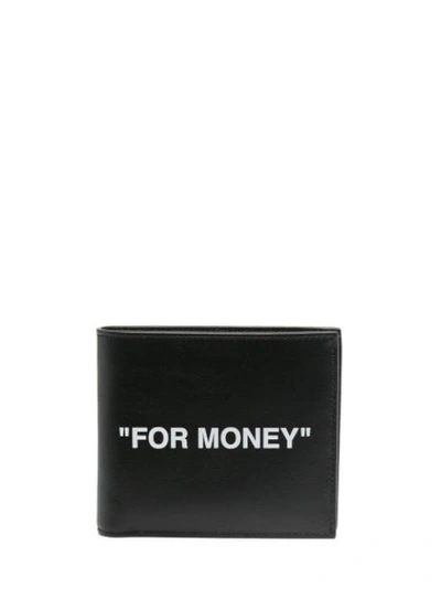 Off-white Calf Skin Quote Bifold Wallet Black Whit