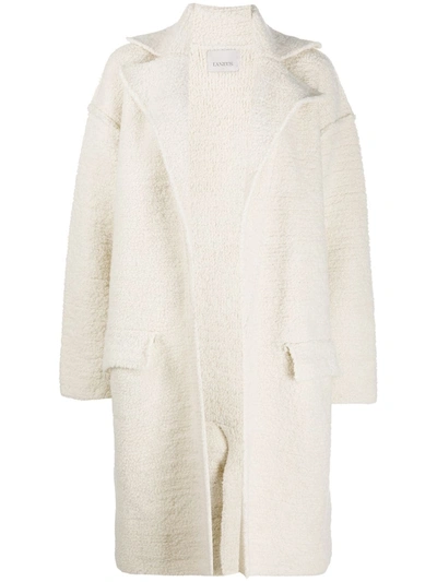 Laneus Relaxed Single-breasted Coat In Neutrals