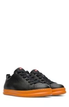 Camper Runner Leather Sneaker In Black/orange