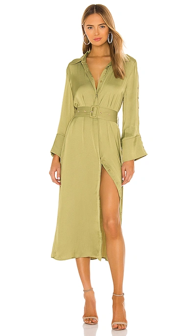 Elliatt Aviary Shirt Dress In Olive