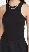 Wsly The Rivington Ribbed Stretch-tencel Lyocell Tank In Black