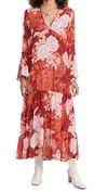 Free People Moroccan Patchwork Floral-print Chiffon Maxi Dress In Pop Combo