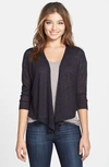 Nic + Zoe '4-way' Convertible Three-quarter Sleeve Cardigan In Midnight