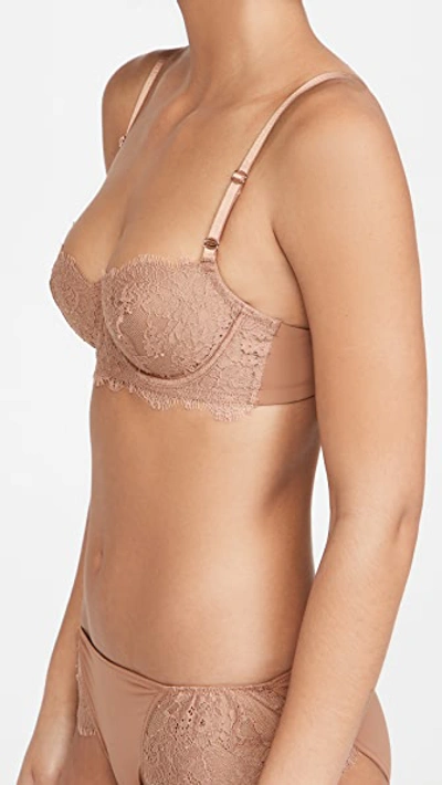 Skarlett Blue Women's Entice Unlined Underwire Lace Balconette Bra In Gleam / Terracotta