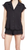 Eberjey Women's Iona 2-piece Ruffle Pajama Set In Black