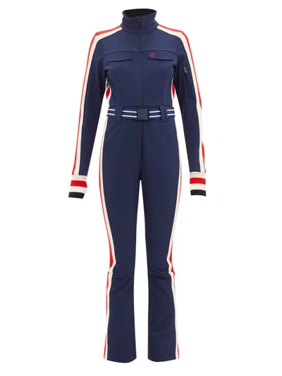 Perfect Moment Allos One-piece Hooded Ski Suit In Navy