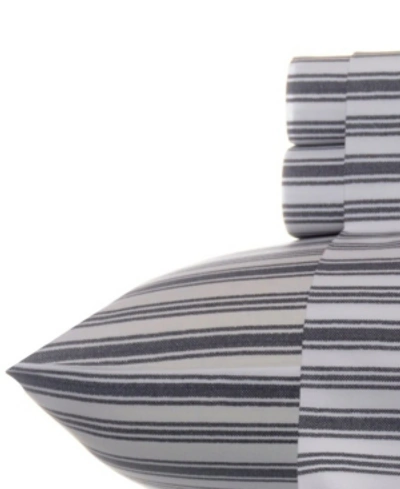 Nautica Coleridge Stripe Twin Extra Long Sheet Set Bedding In Charcoal