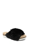 Kensie Daine Faux Fur Slide Slipper In Black