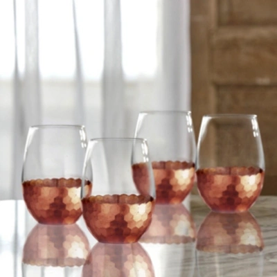 Jay Imports Daphne Copper Set Of 4 Stemless Glasses