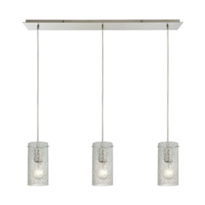 Elk Lighting Pendant Options 3 Light Linear Pendant In Satin Nickel In Silver