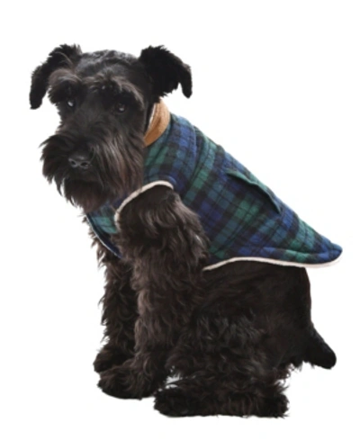 Parisian Pet Scottish Plaid Dog Jacket In Green