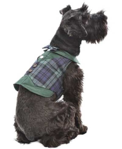Parisian Pet Scottish Plaid Dog Tuxedo In Green