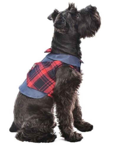 Parisian Pet Scottish Plaid Dog Tuxedo In Red