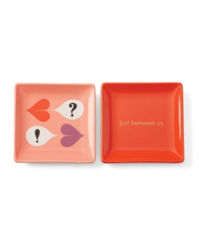 Kate Spade New York Sweet Talk Just Between Us Dishes, Set Of 2 In Red