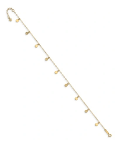 Macy's Dangle Circle Charm Anklet In 14k Yellow Gold
