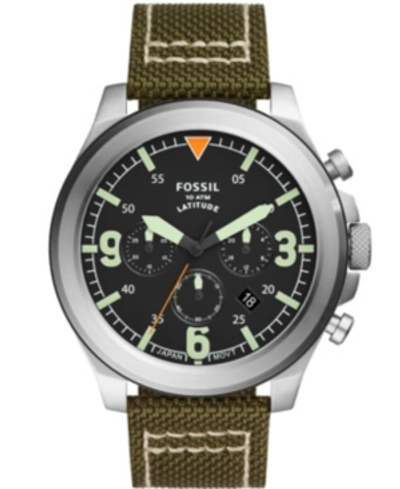Fossil Men's Latitude Green Nylon Strap Watch 50mm