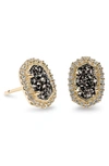 Kendra Scott 14k Gold-plated Cubic Zirconia & Stone Stud Earrings In Gold Platinum Drusy Cz
