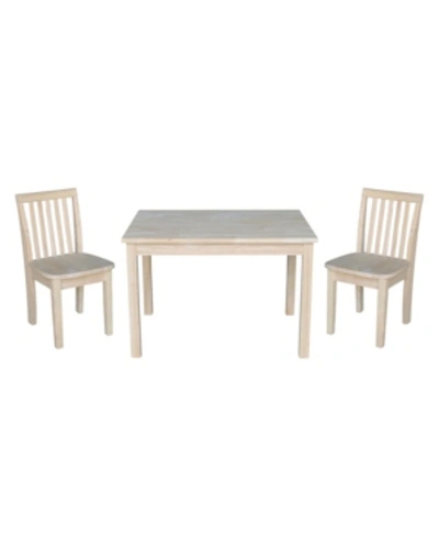 International Concepts Table With 2 Mission Juvenile Chairs In White